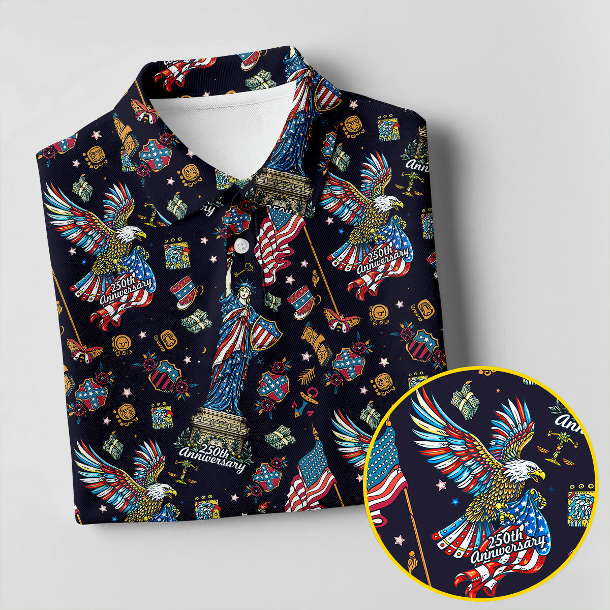 American History Culture Patriotic 4th Of July Golf Shirt, 250th Anniversary Golf Shirt For Women