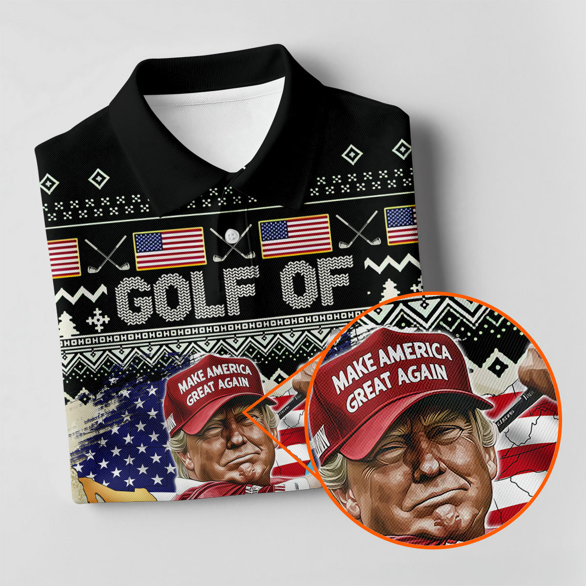 Trump Golf Of America Christmas Golf Shirt Women's Golf Shirts, Unique Gift For Golfer, Ladies Golf Polos