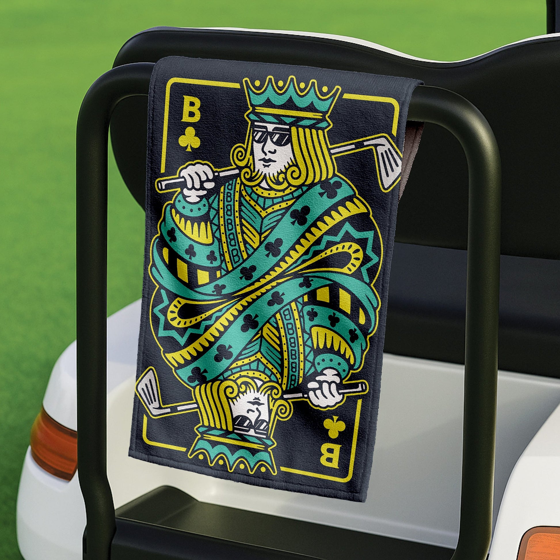 King Of Clubs Playing Card Golf Towel, Funny Golf Towel, Golf Accessories