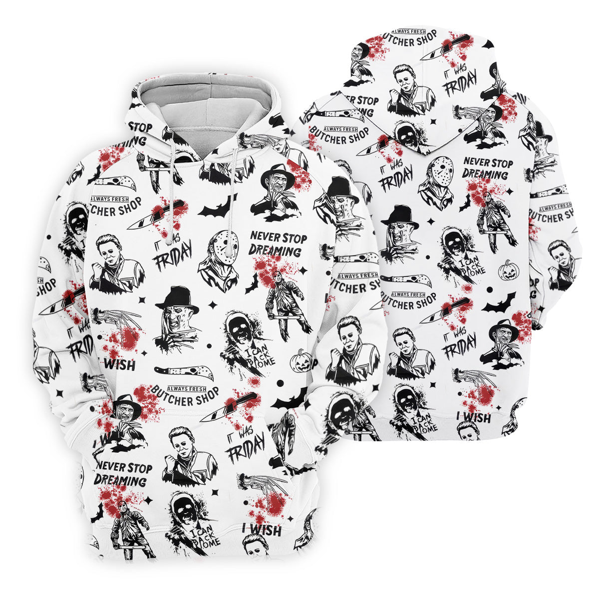 Horror Halloween Character White Golf Shirt, Ladies Golf Tops, Women's Polo Shirt