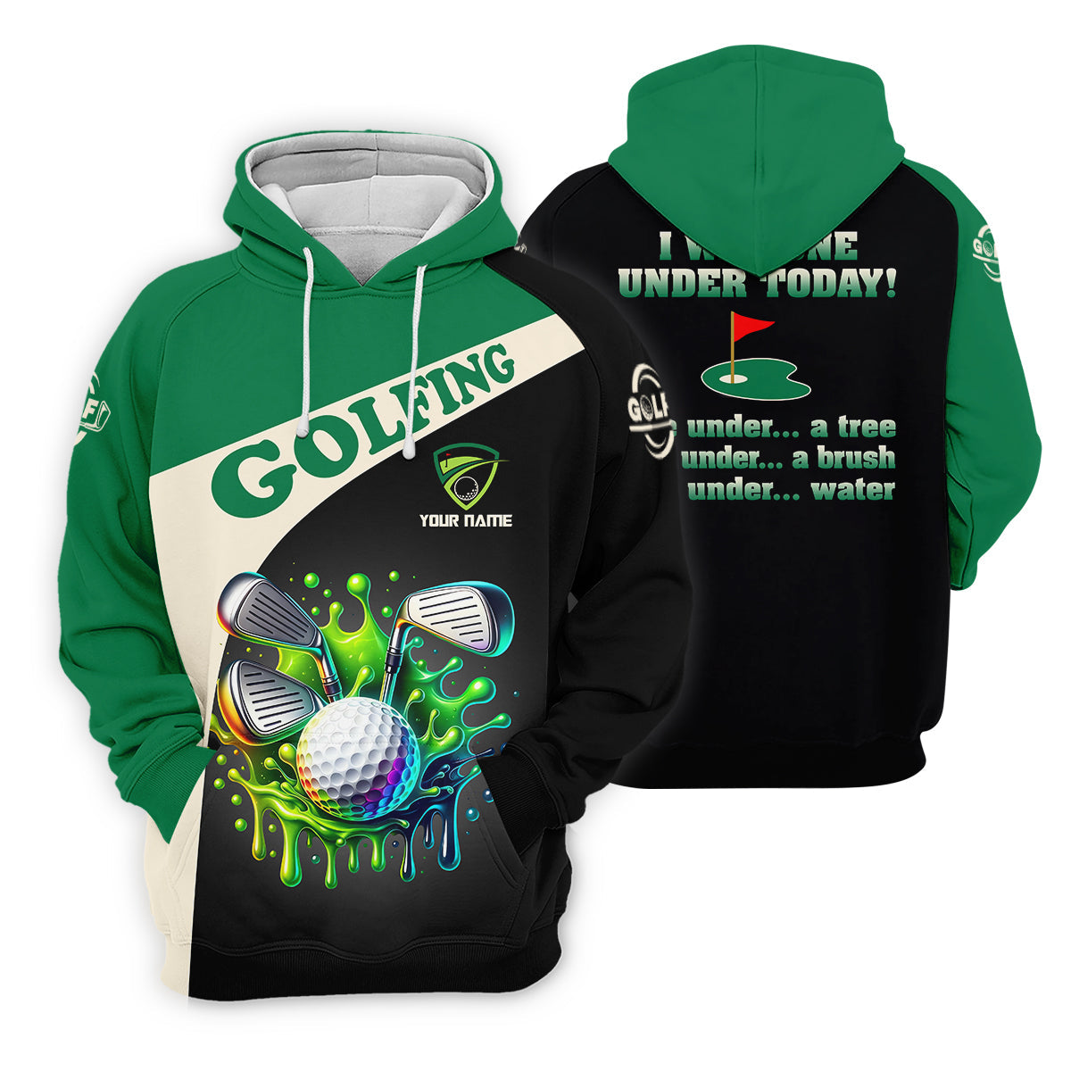 I Was One Under Today Custom Funny Golf Polo Shirtad Golf Gifts