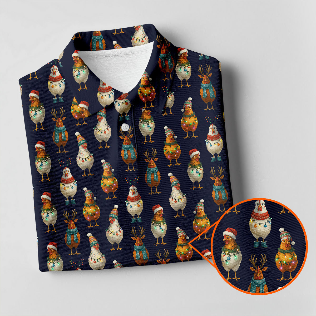 Funny Chicken Christmas Polo Shirt Unique Gift For Golfer, Ladies Golf Shirts, Golf Gifts For Women