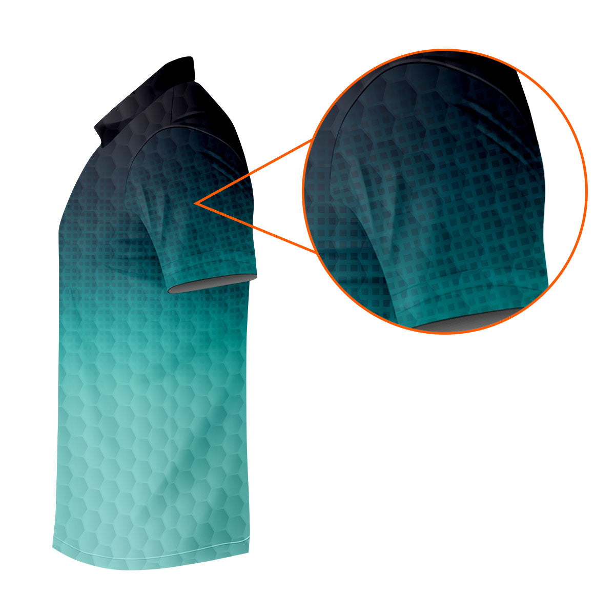 Turquoise Gradient Golf Ball Pattern Hawaiian Golf Shirt, Golf Shirt For Women