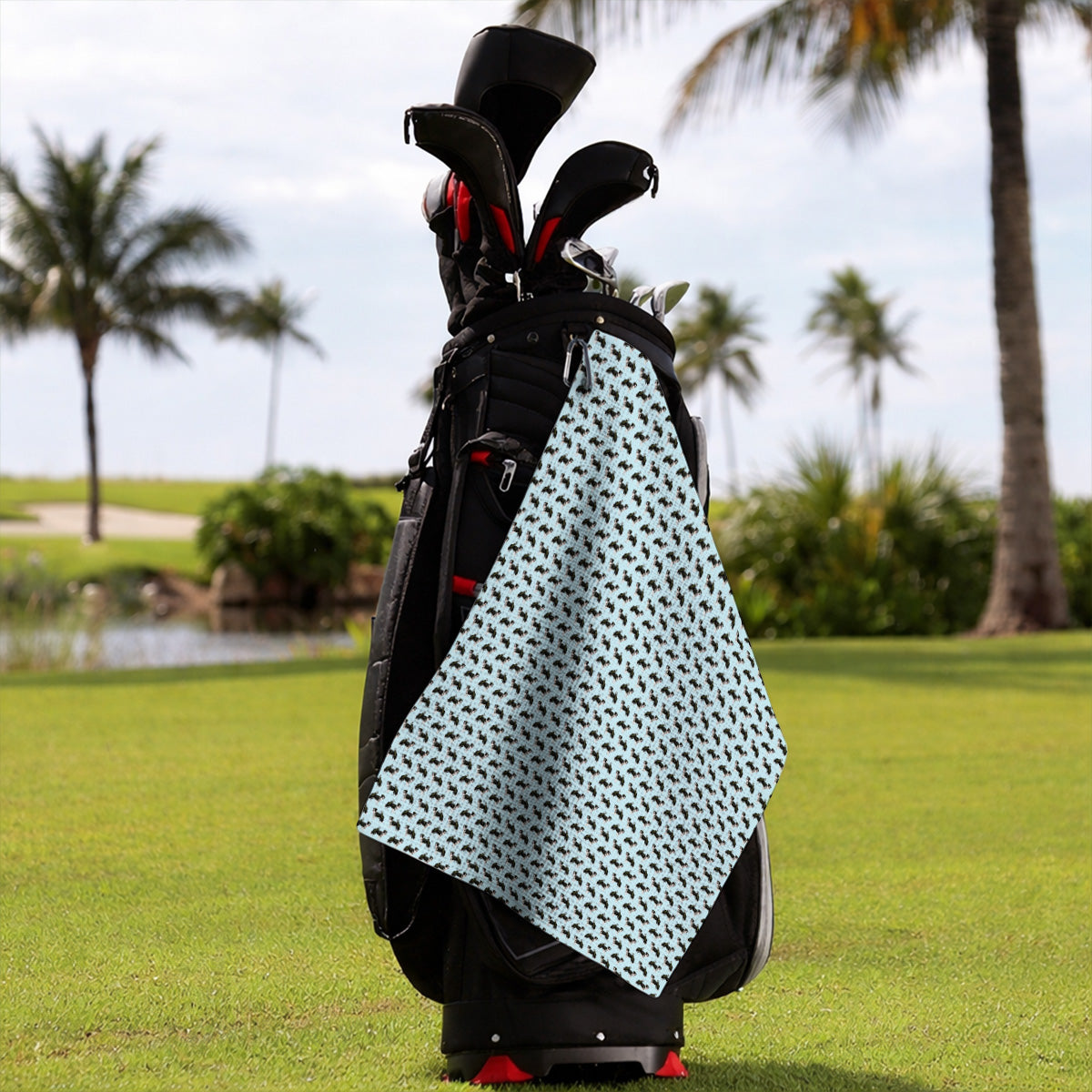 Funny Border Collie Golf Towel, Border Collie Pattern Golf Towels for Golfer, Dog Lovers Golf Gift