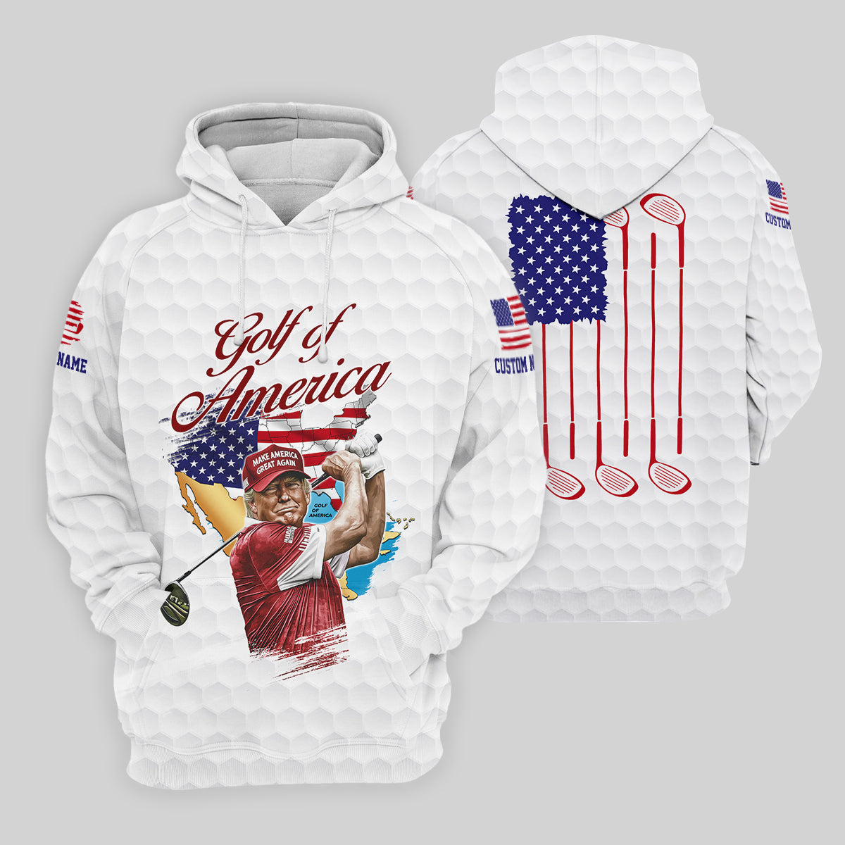 Golf Of America Custom Men's Golf Polo ShirtFunny Golf Shirt, America 250 Anniversary Shirt, 4th Of July Golf Polo