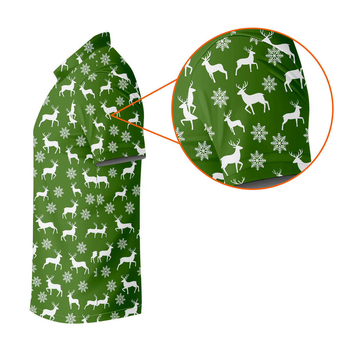 Reindeer Christmas Green Golf Shirt, Christmas Golf Shirt, Polo ShirtFor Men, Golf Shirts For Men