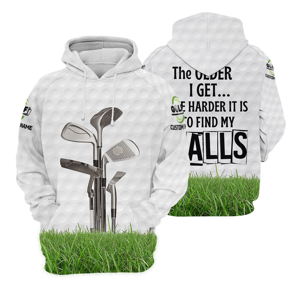 The Older I Get The Harder It Is To Find My Balls Custom Men's Golf Polo ShirtFunny Golf Shirt, Dad Golf Gift