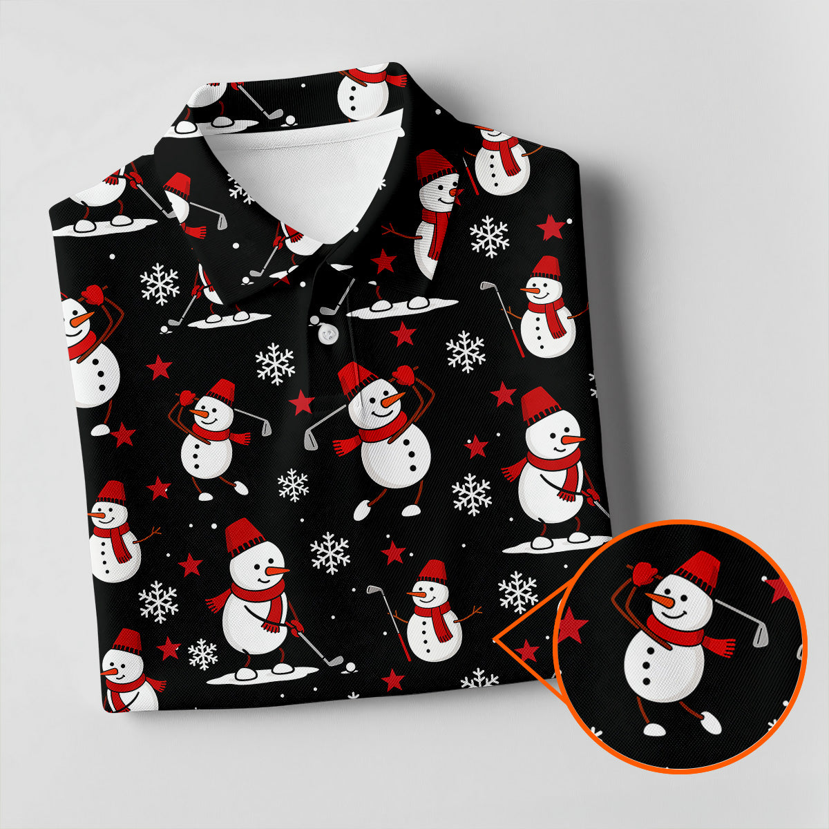 Cute Snowman Golf Pose Black Golf Shirt, Christmas Golf Shirt, Ladies Golf Shirts, Golf Gifts For Women