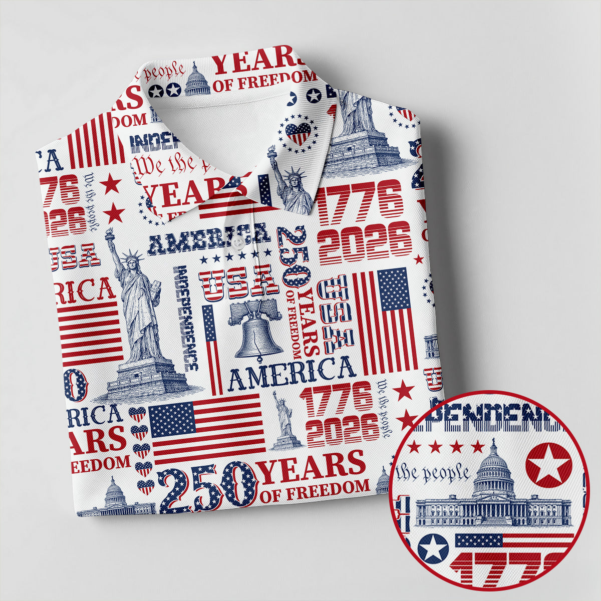 250th Anniversary USA 1776-2026 Retro Golf Shirt, Ladies Golf Tops, 4th Of July Golf Shirt For Women