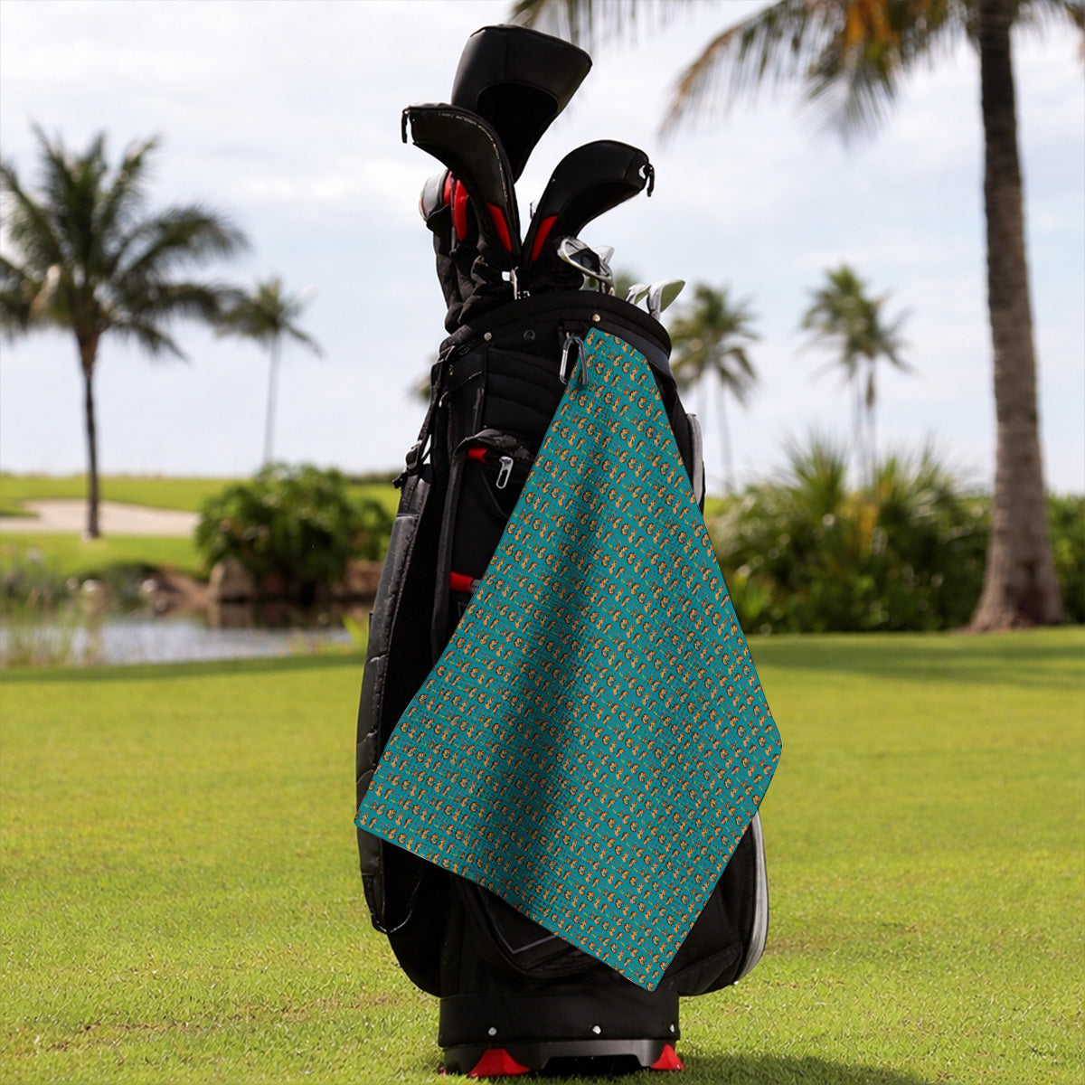 Crazy German Shepherd Pattern Golf Towels, German Dog Golf Towel, Golf Gift For Golfers
