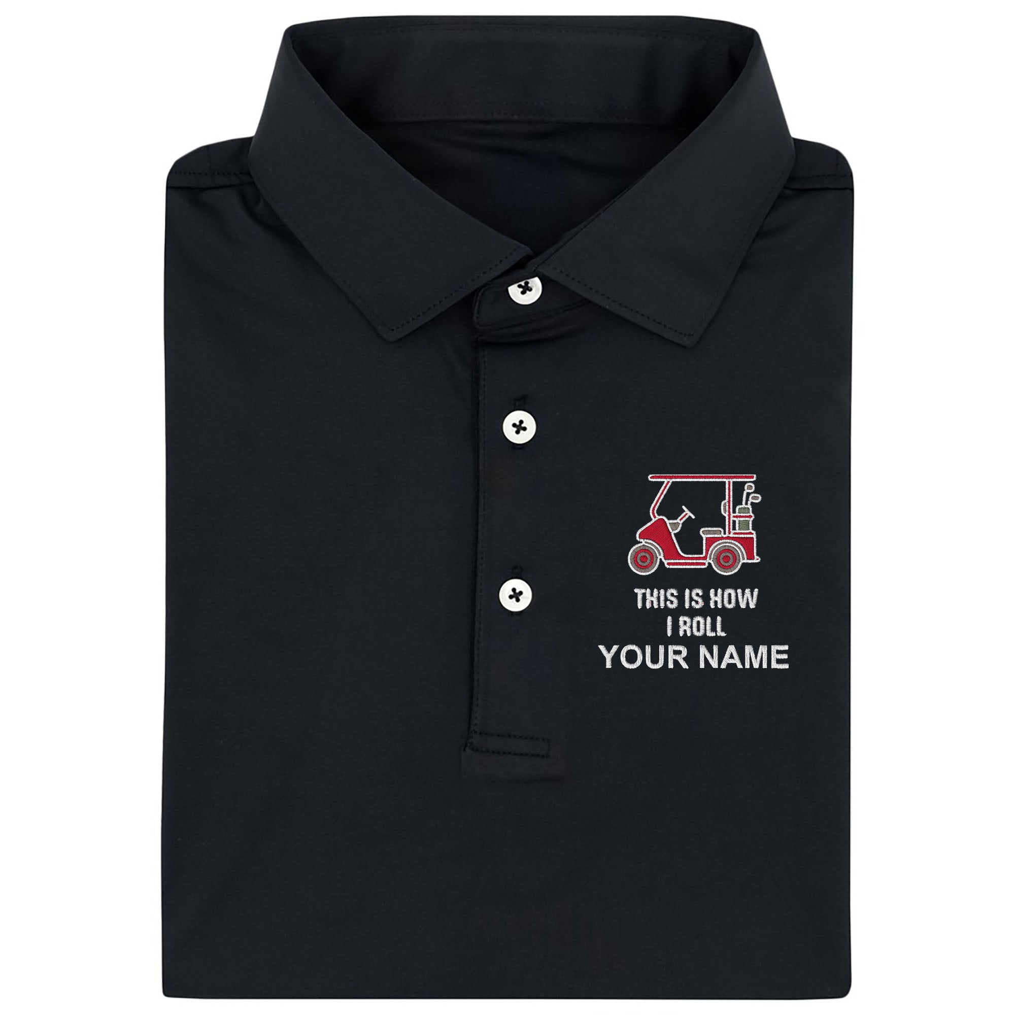 This Is How I Roll Custom Embroidered Golf Polo ShirtDad Golf Gift