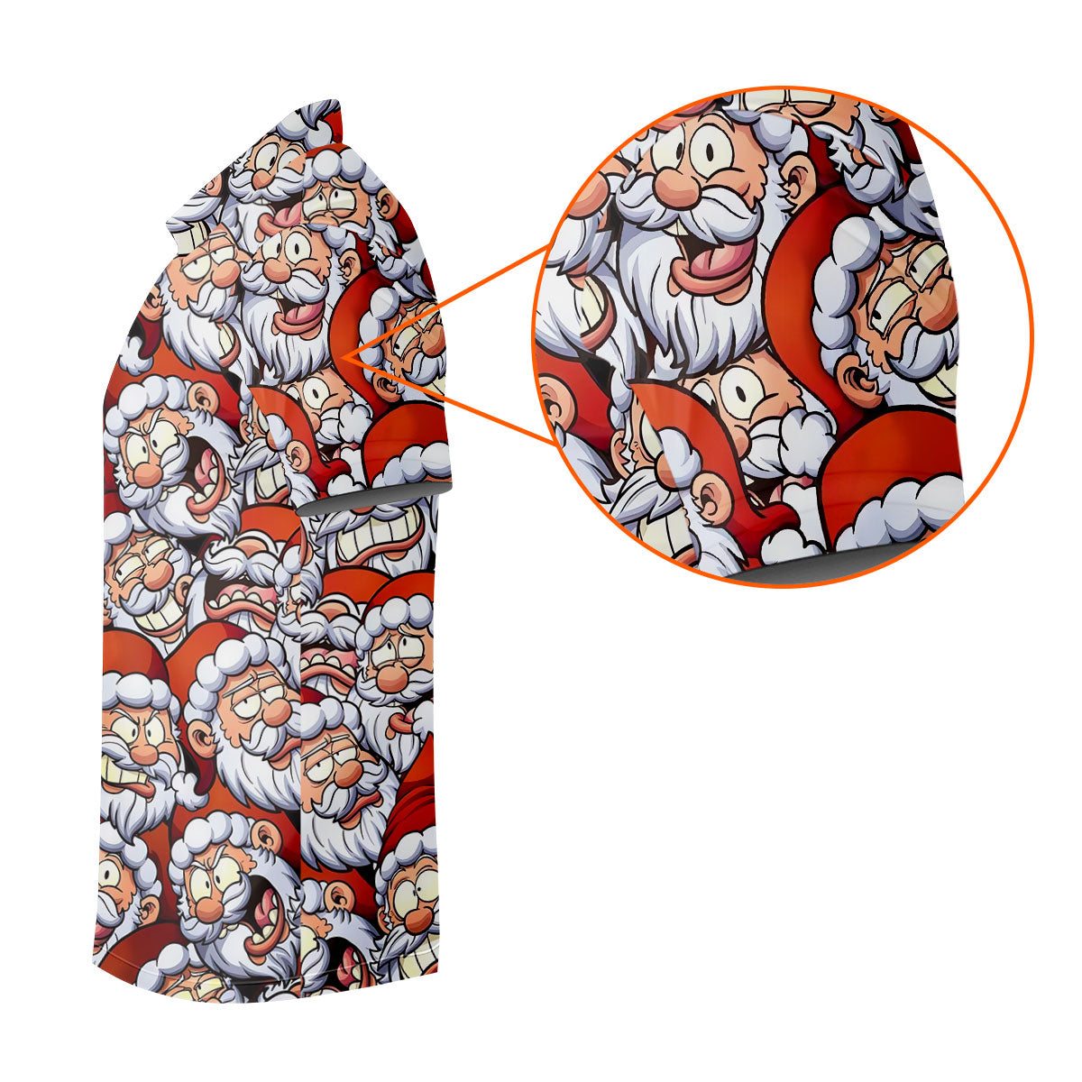 Santa Claus Face Fun Golf Shirts For Men, Christmas Golf Shirt, Polo ShirtFor Men, Golfing Apparel