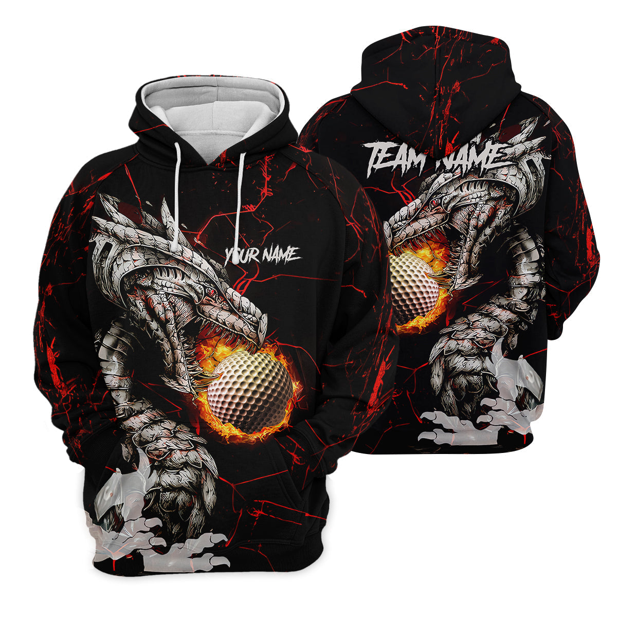 Flaming Dragon Custom Golf Polo ShirtDad Golf Gift, Golf Lover Gifts