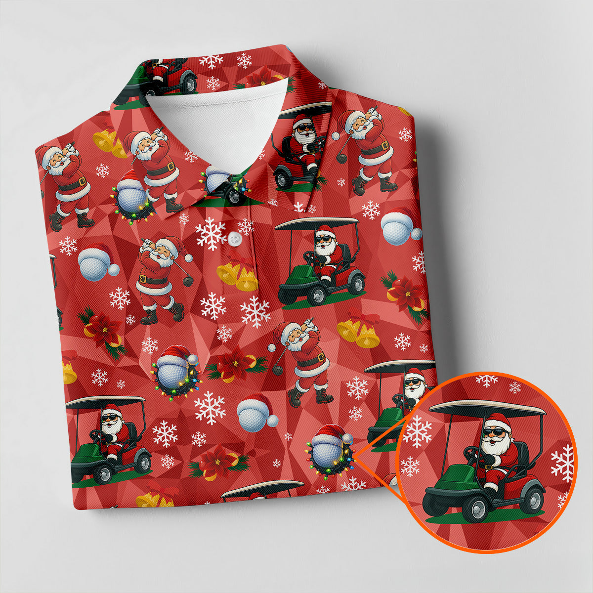 Santa Christmas Red Golf Shirt, Ladies Golf Tops, Cute Golf Outfit, Christmas Golf Shirt, Ladies Golf Polos
