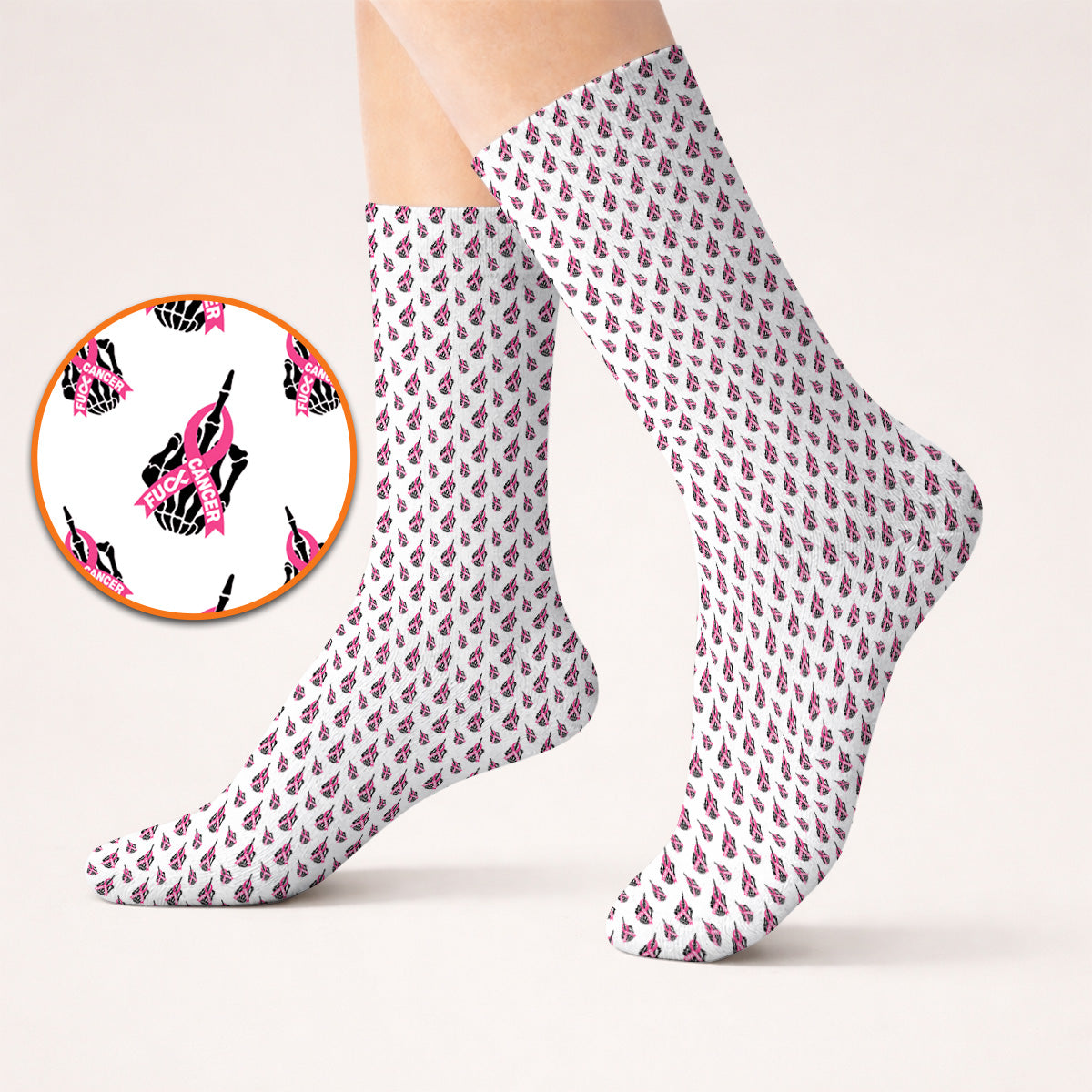 Breast Cancer Awareness Golf Socks, Pink Ribbon Pattern Golf Sock For Breast Cancer Support, Golf Gift For Golfer