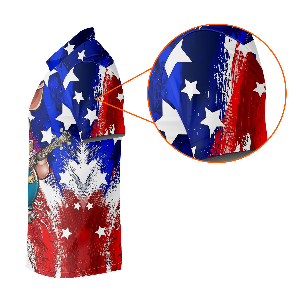 Patriotic American Flag Brush Strokes Funny BBQ 250th Anniversary Polo Shirt Men, Golf Shirts For Men