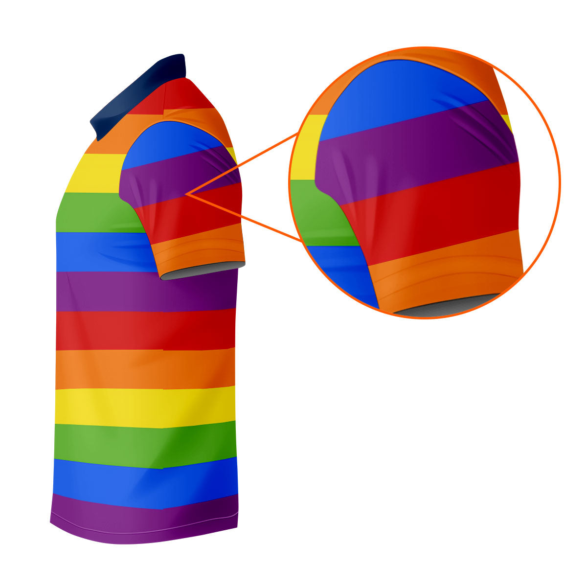 Gay Pride American Flag Golf Tops For Men, Pride Month Golf Shirts For Men