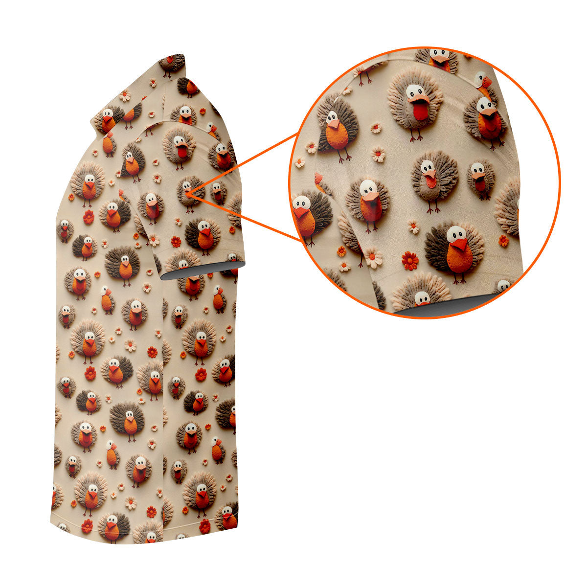 Little Turkey Thanksgiving Golf Tops For Men, Fun Golf Shirts For Men, Polo ShirtFor Men, Golf Gift For Men