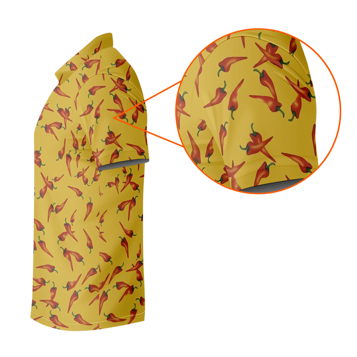 Red Chilli Yellow Hawaiian Golf Shirt, Summer Vibe Golf Shirts For Men, Polo Shirtor Men