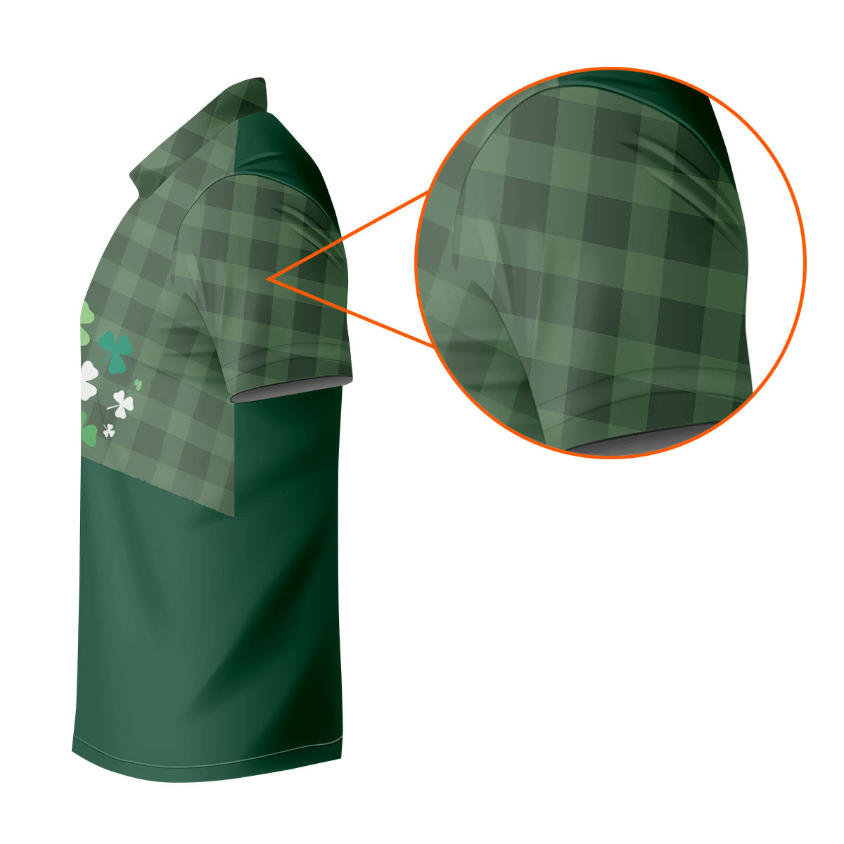 Green Checkered Leprechaun Shamrock St Patrick's Day Golf Shirt, Performance Golf Shirt, Polo ShirtFor Men