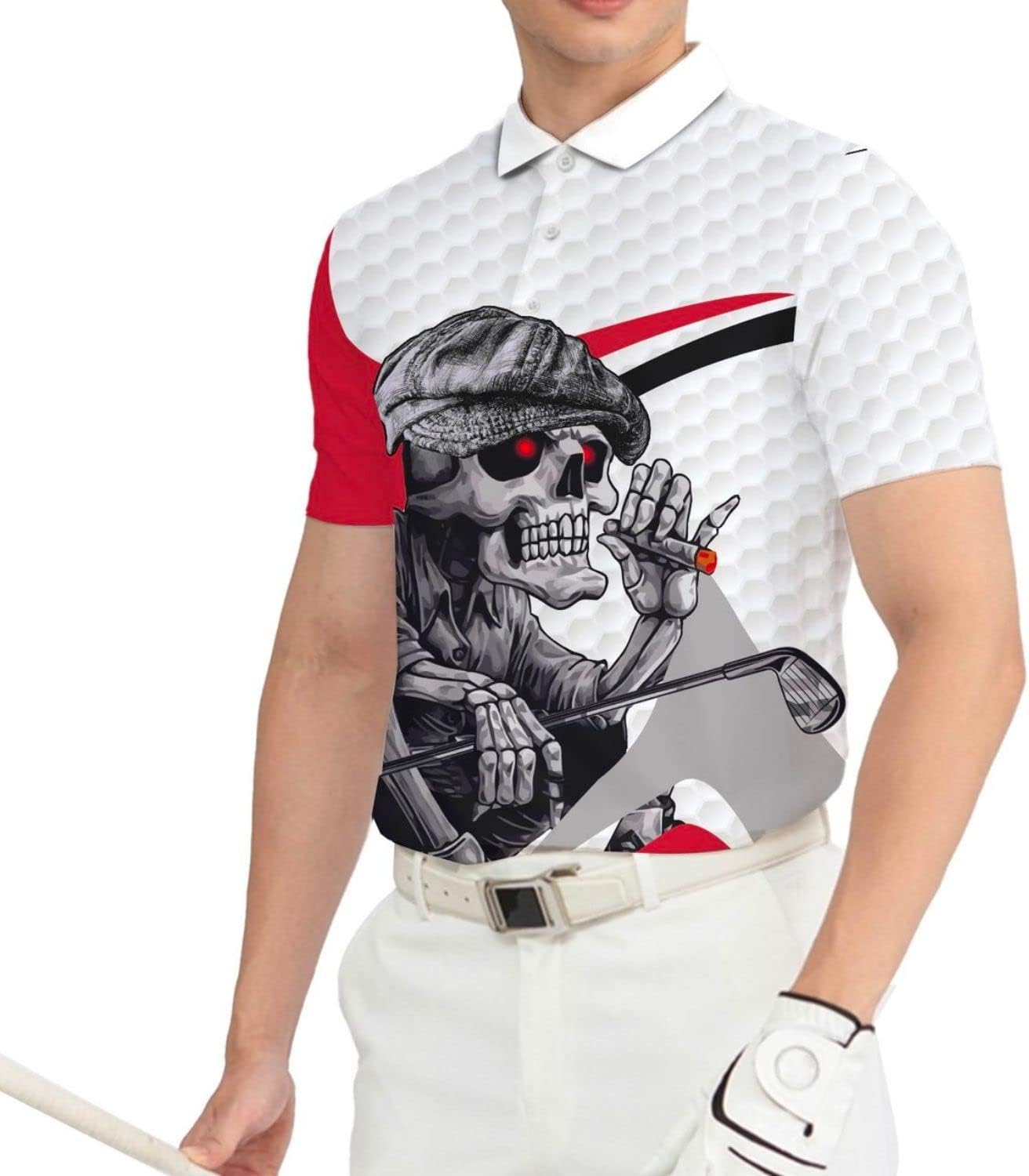 Skull Men's Golf Polo ShirtFunny Skull Golf Shirt, Dad Golf Gift