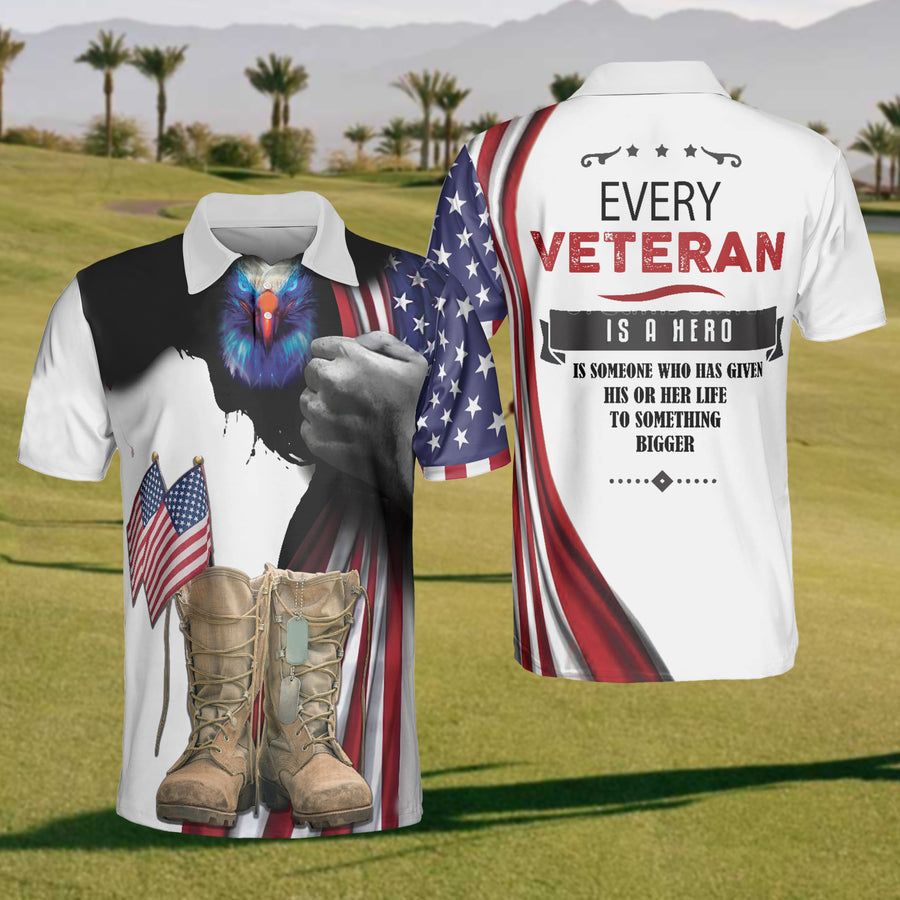 Us Veteran Golf Polo ShirtMens Golf Shirt, Gift For Golf Lovers, Patriotic Shirt