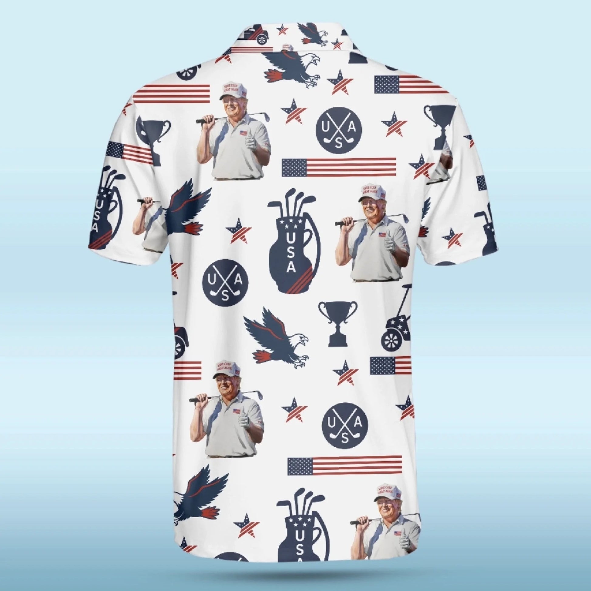 In Golf We Trust 2025, US Patriotic Pride Men's Golf Polo ShirtPatriotic Golf Shirt, USA Golf Shirt