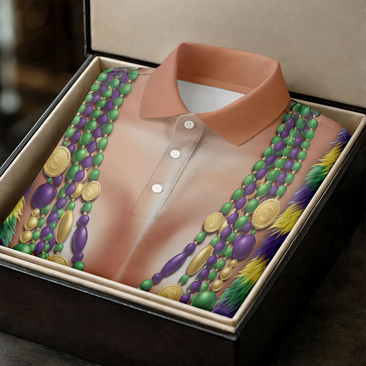 Funny 3D Print Mardi Gras Fleur De Lis Skin Color Women's Golf Tops, Fun Women's Golf Shirts, Ladies Golf Polos