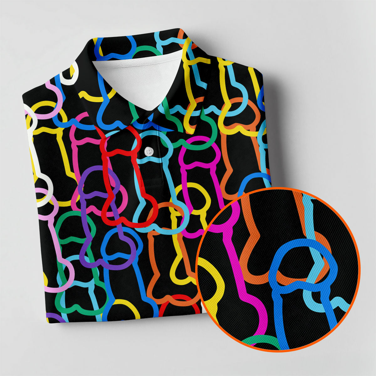 Adult Humor LGBT Rainbow Color Men's Funny Golf Shirts, Pride Month Celebrate Golf Shirts For Men