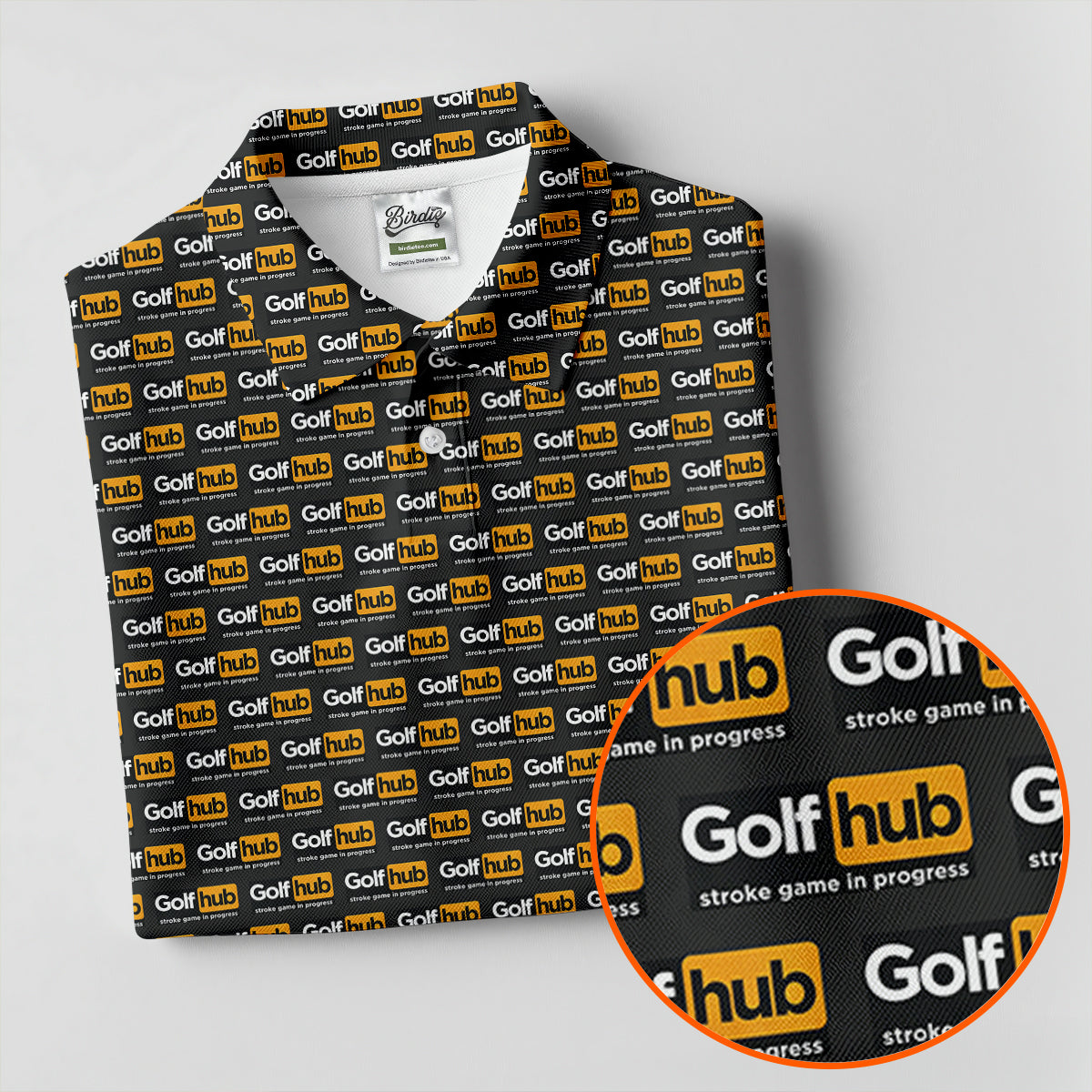 Golf Hub Repeat Logo Polo Shirt, Funny Golf Community Design, Golf Shirts For Men