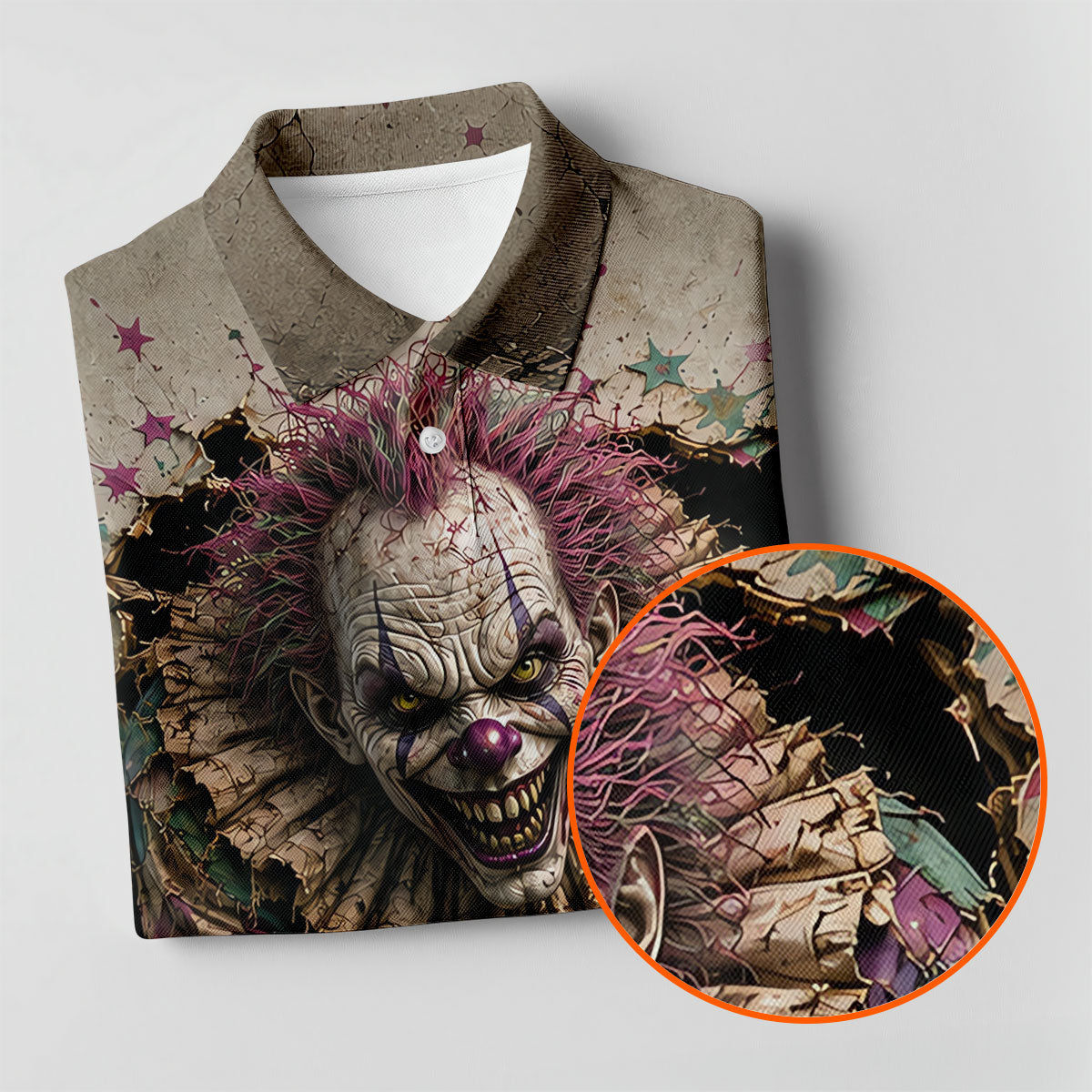 Halloween Purple Horror Character Golf Shirt, Golf Apparel For Men, Printed Golf Shirts