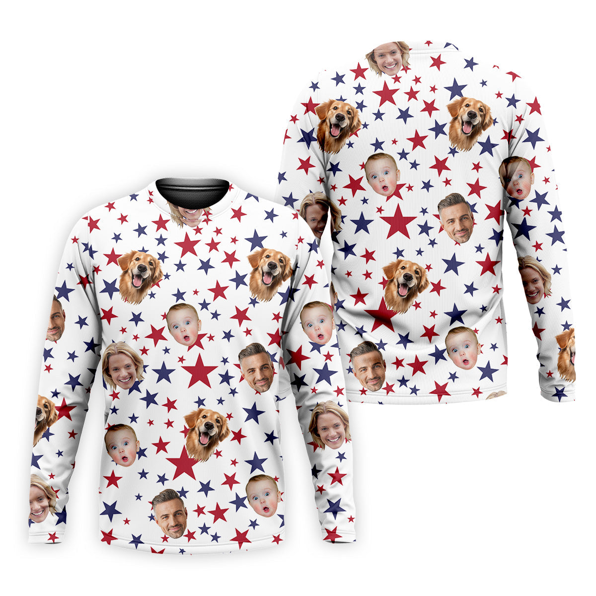 Custom Independence Days Shirts With Faces, 4th Of July Golf Polo, Men's Golf Polo ShirtIndependence Day Shirts