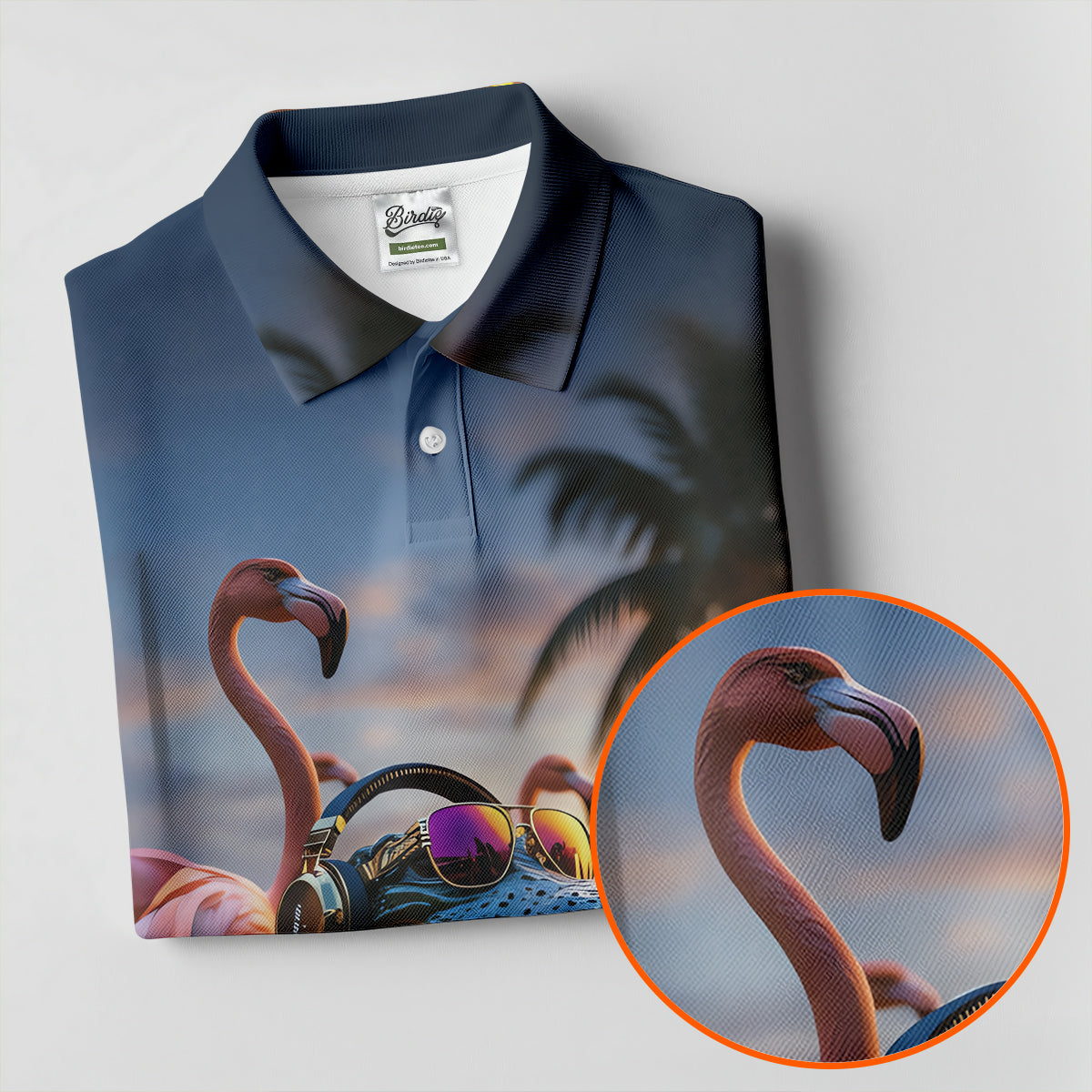 Funny Crocodile DJ Mardi Gras Festival Flamingo Golf Shirt, Polo ShirtFor Men, Golf Shirts For Men