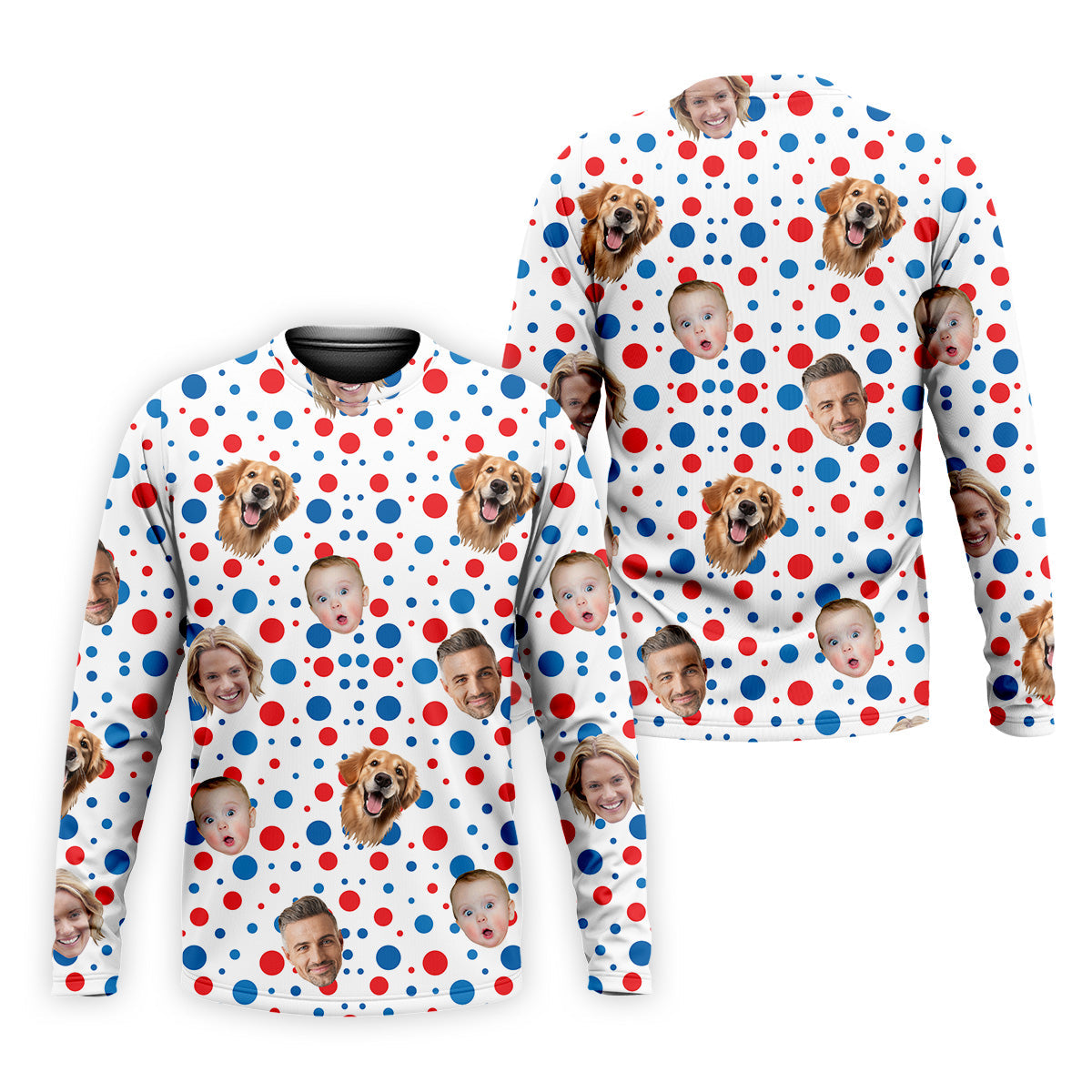 Custom Independence Days Shirts With Faces, Men's Fourth Of July Shirt, Men's Golf Polo Shirt
