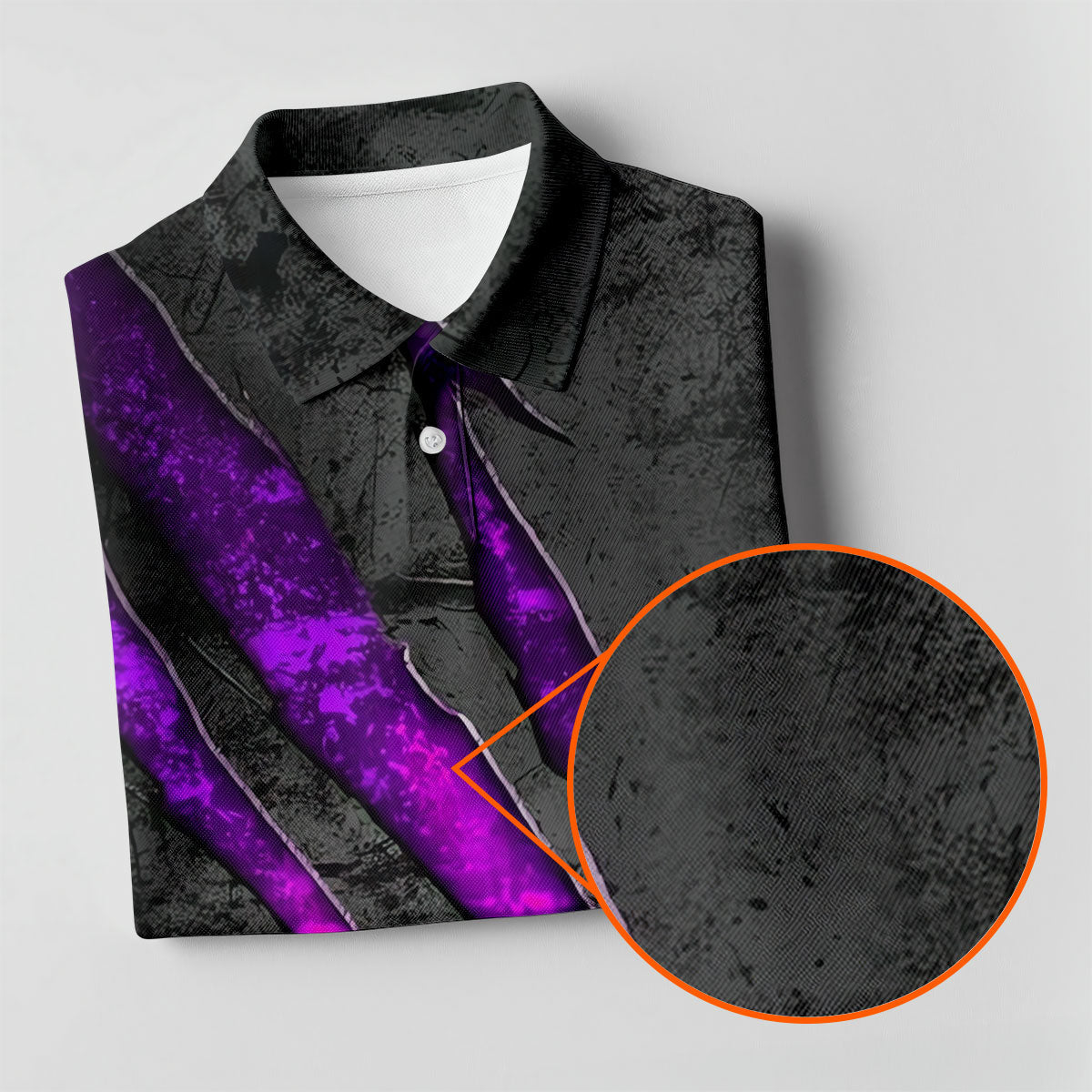 Purple Claw Marks Hawaiian Golf Shirt, Scratch Print Men's Golf Shirt, Polo Shirts For Men