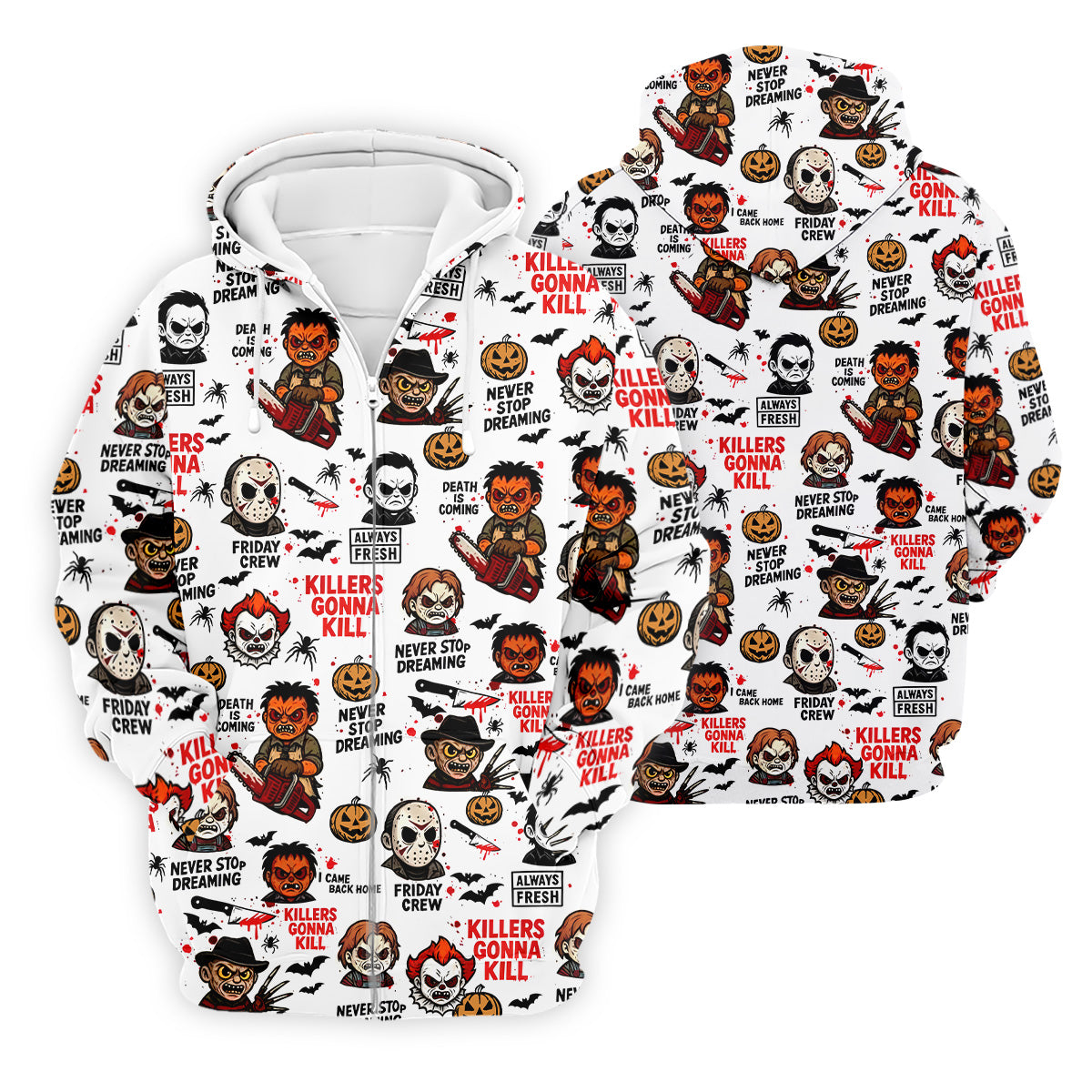 Classic Horror Characters Halloween Golf Shirt, Men's Golf Polo Shirtror Movie Shirt