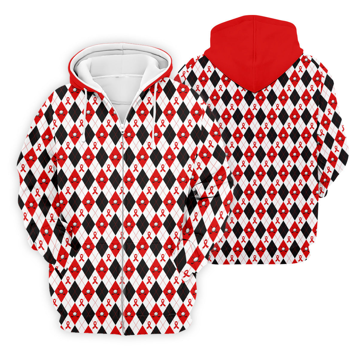Red Painted Awareness Ribbon Aids Hiv Men's Polo ShirtS Awareness Shirt, Men Golf Shirt, Golf Gift For Men