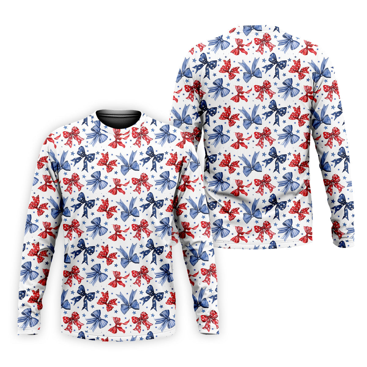 Red White & Blue Bows Shirt, Men's 4th Of July Shirts, Funny Mens Golf Polo ShirtGift For Golfing Dad