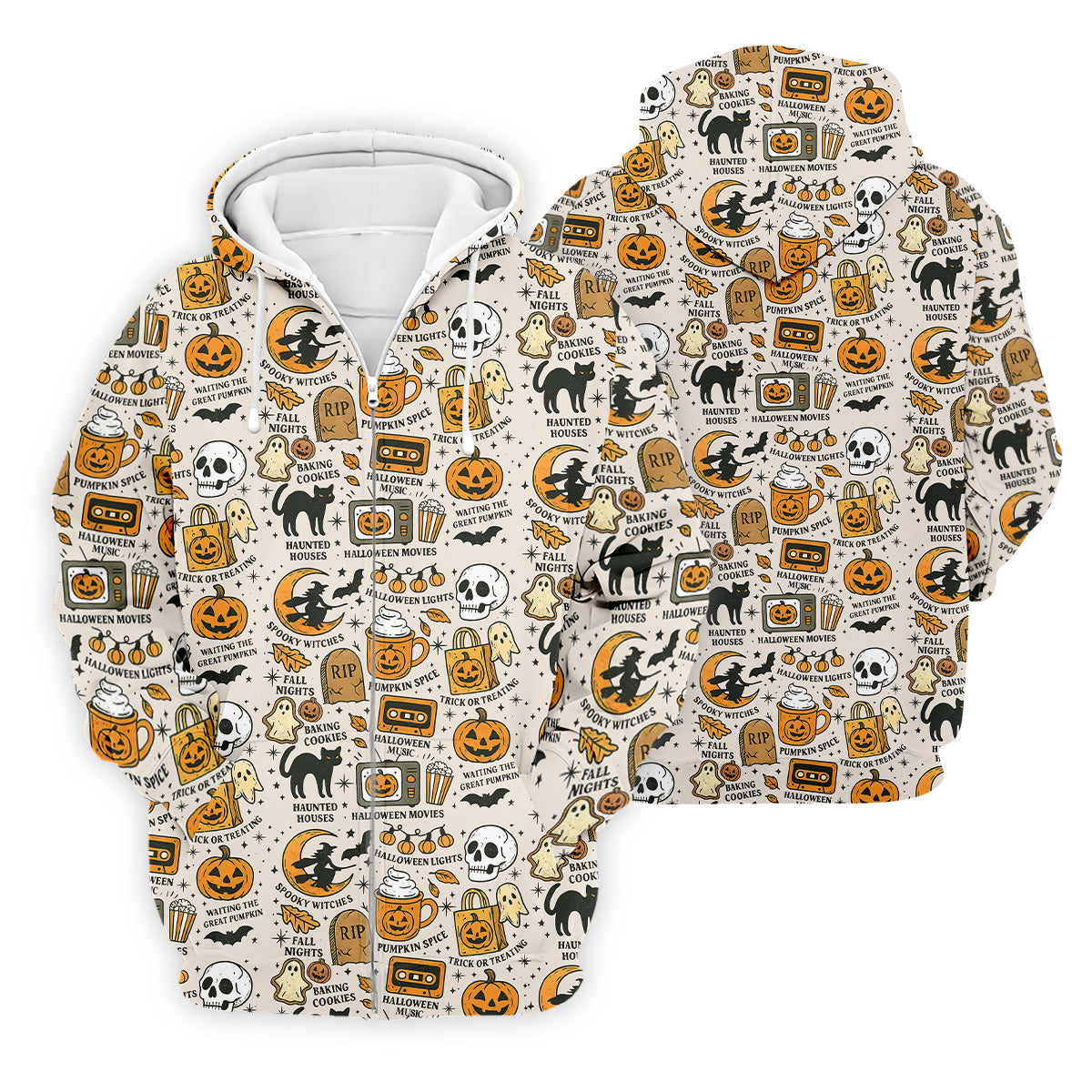 Spooky Witches, Spooky Cat, Cute Halloween T-Shirts, Mens Golf Polo Shirt Golfing Apparel