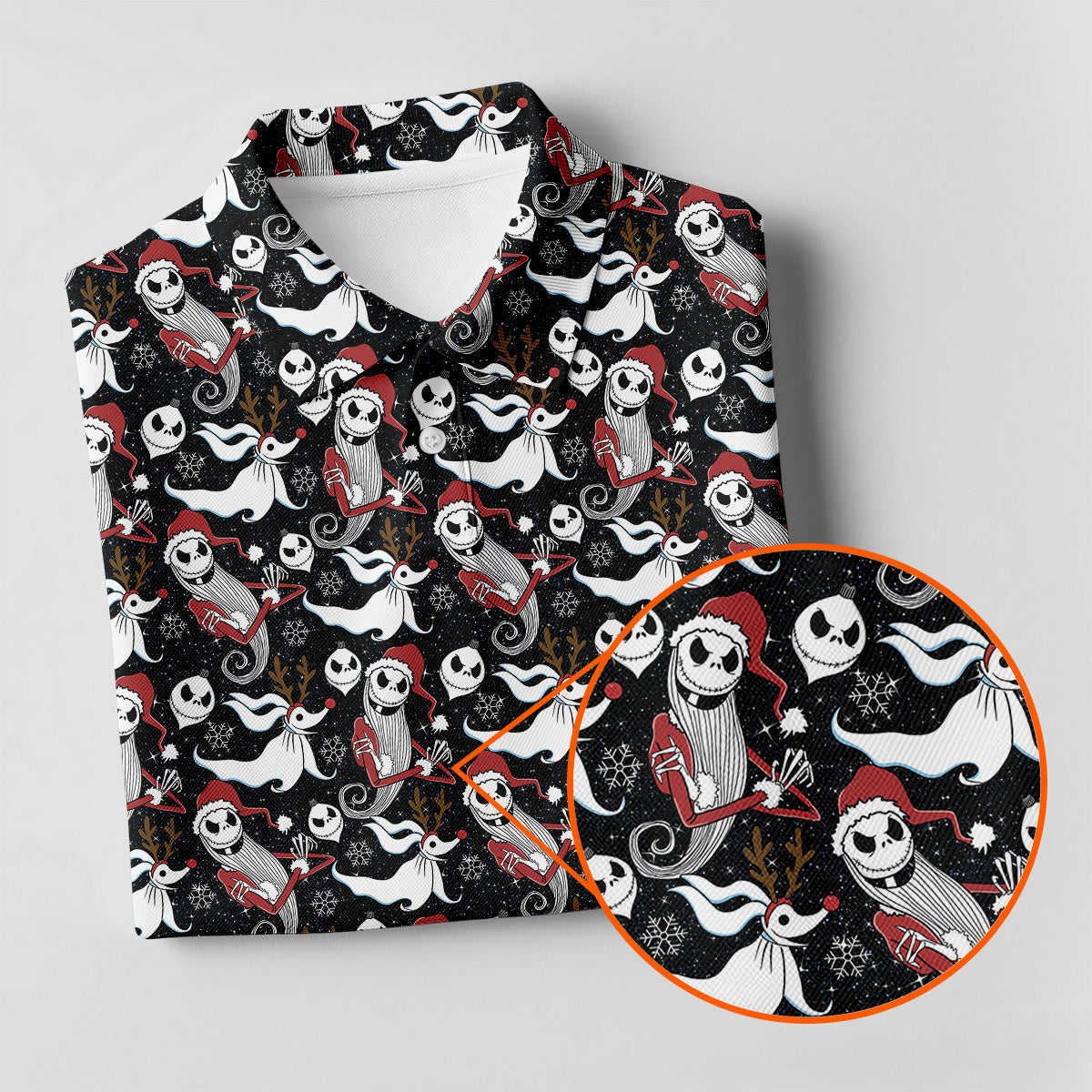 Horror Christmas Black Golf Shirt, Christmas Golf Shirt, Polo ShirtFor Men, Golf Gift For Men