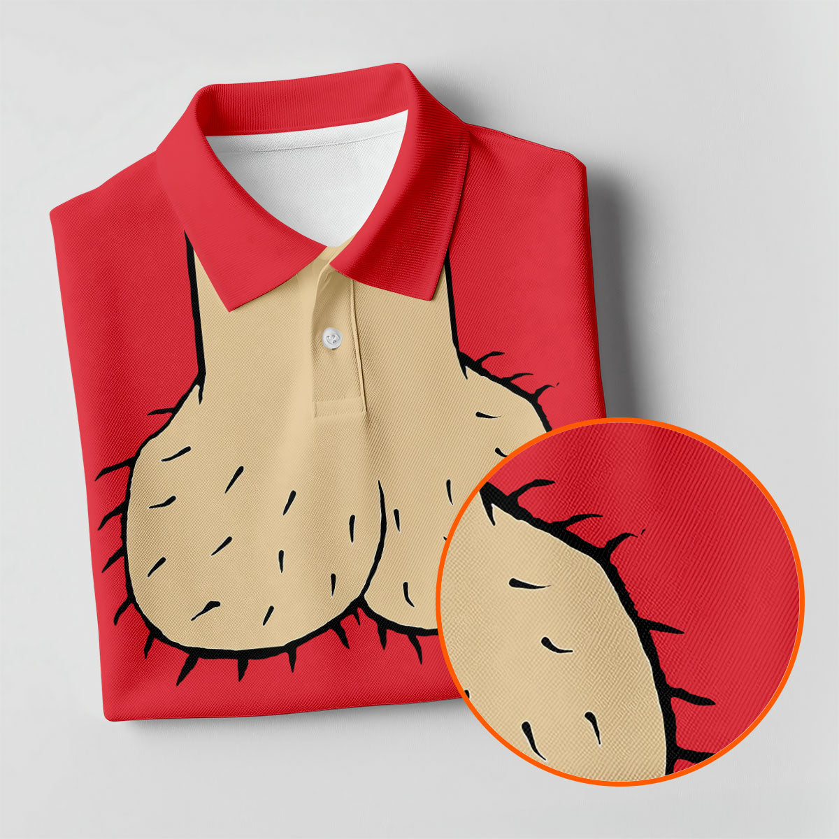 Red Funny Dickhead Faux Chest Golf Shirt, Funny Halloween Shirt, Women’s Golf Apparel