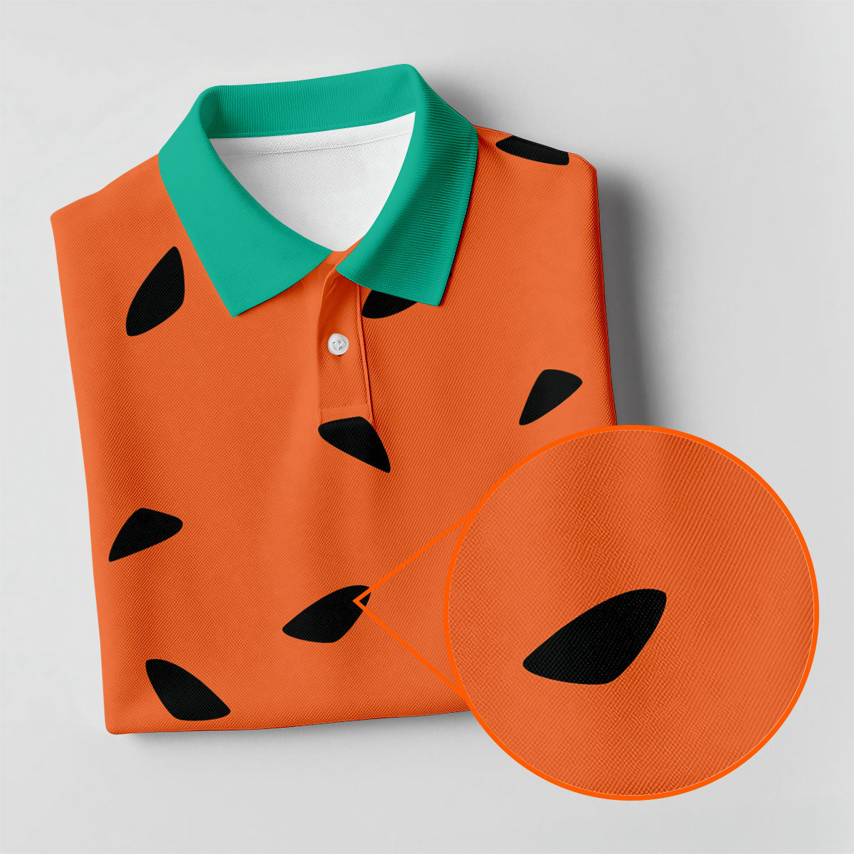 Watermelon Slice Polo Shirt, Orange Summer Design, Golf Shirts For Men