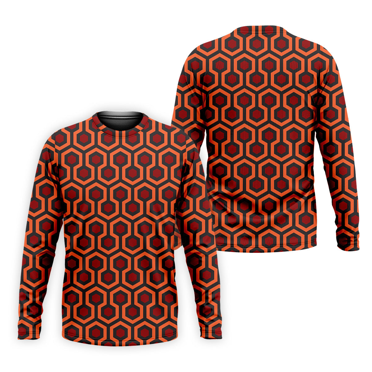 Spooky Hotel Carpet Horror Pattern Mens Golf Polo Shirt Pattern Golf Shirt, Halloween Golf Shirts, Golf Shirts For Men