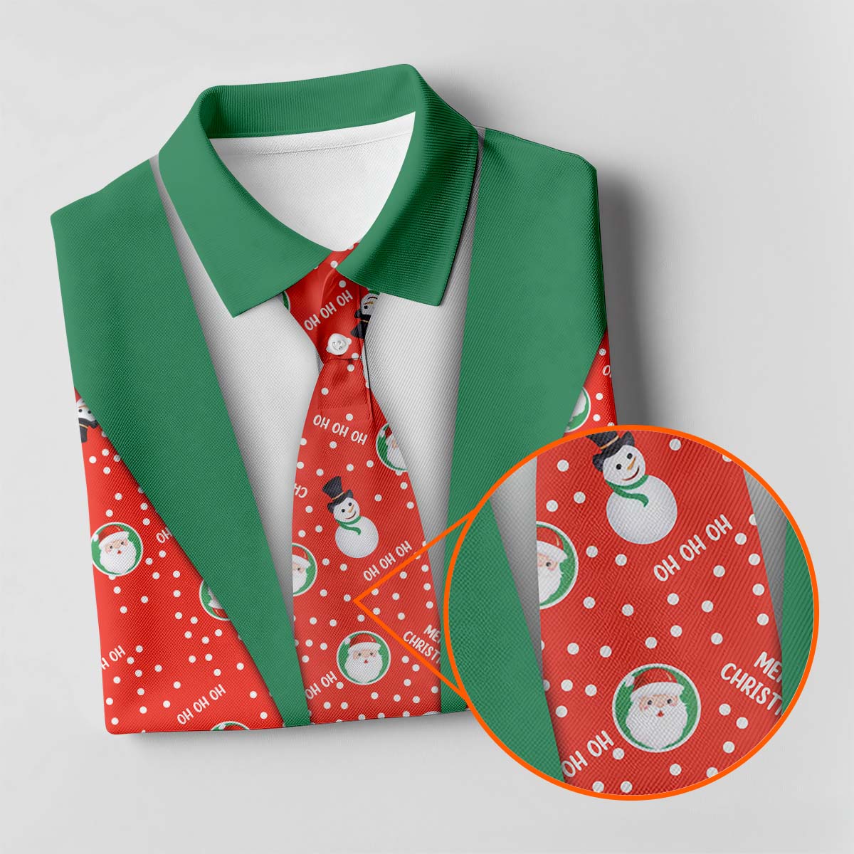 Ho Ho Ho Merry Christmas Funny Print Golf Tops For Men, Christmas Golf Shirt, Polo ShirtFor Men
