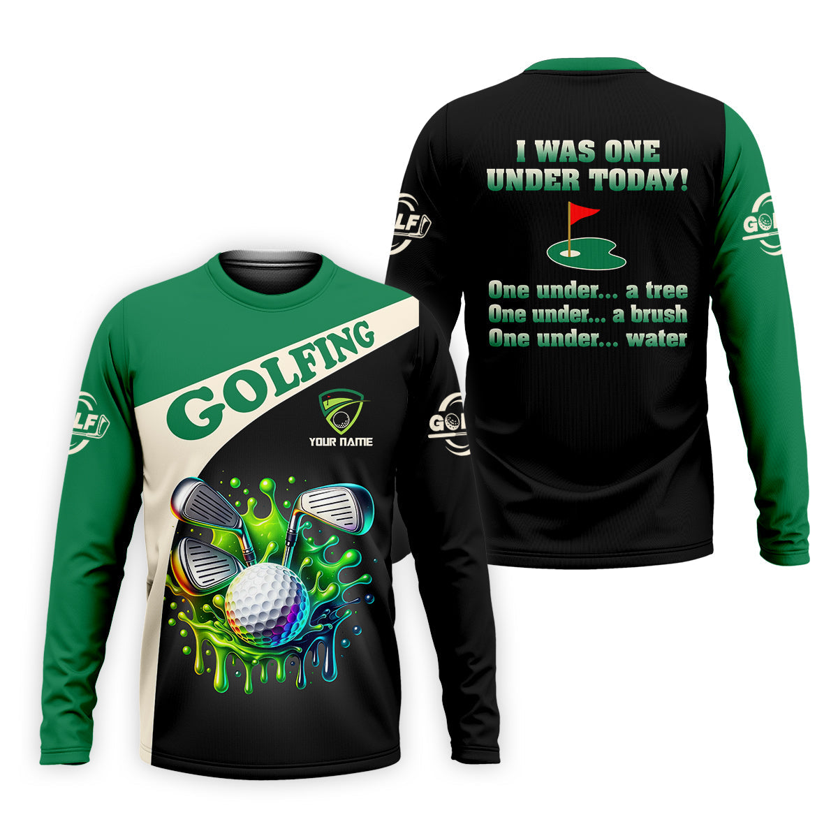I Was One Under Today Custom Funny Golf Polo Shirtad Golf Gifts