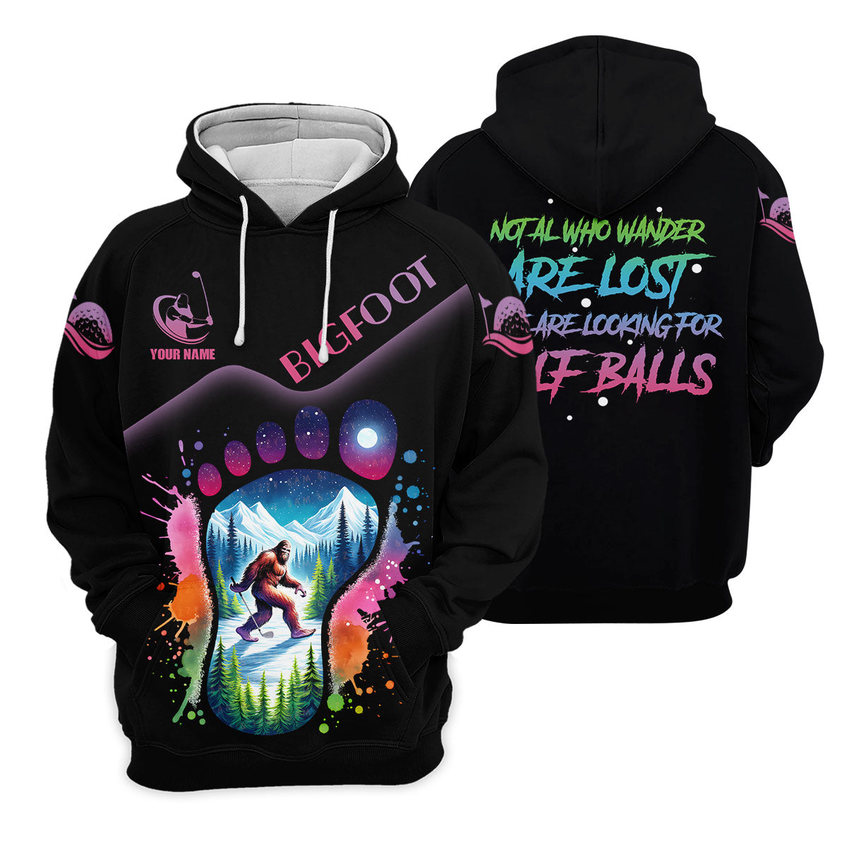 Funny Bigfoot Custom Womens Golf Polo ShirtLadies Golf Shirts, Golfing Apparel, Women Golf Gifts