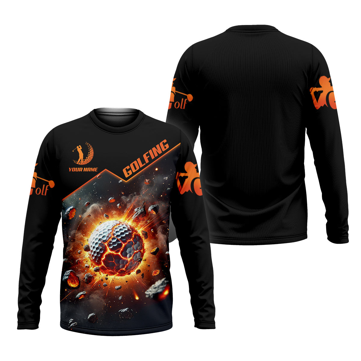 Galactic Golf Men's Golf Polo ShirtGolfing Apparel, Mens Golf Gift, Funny Golf Shirt
