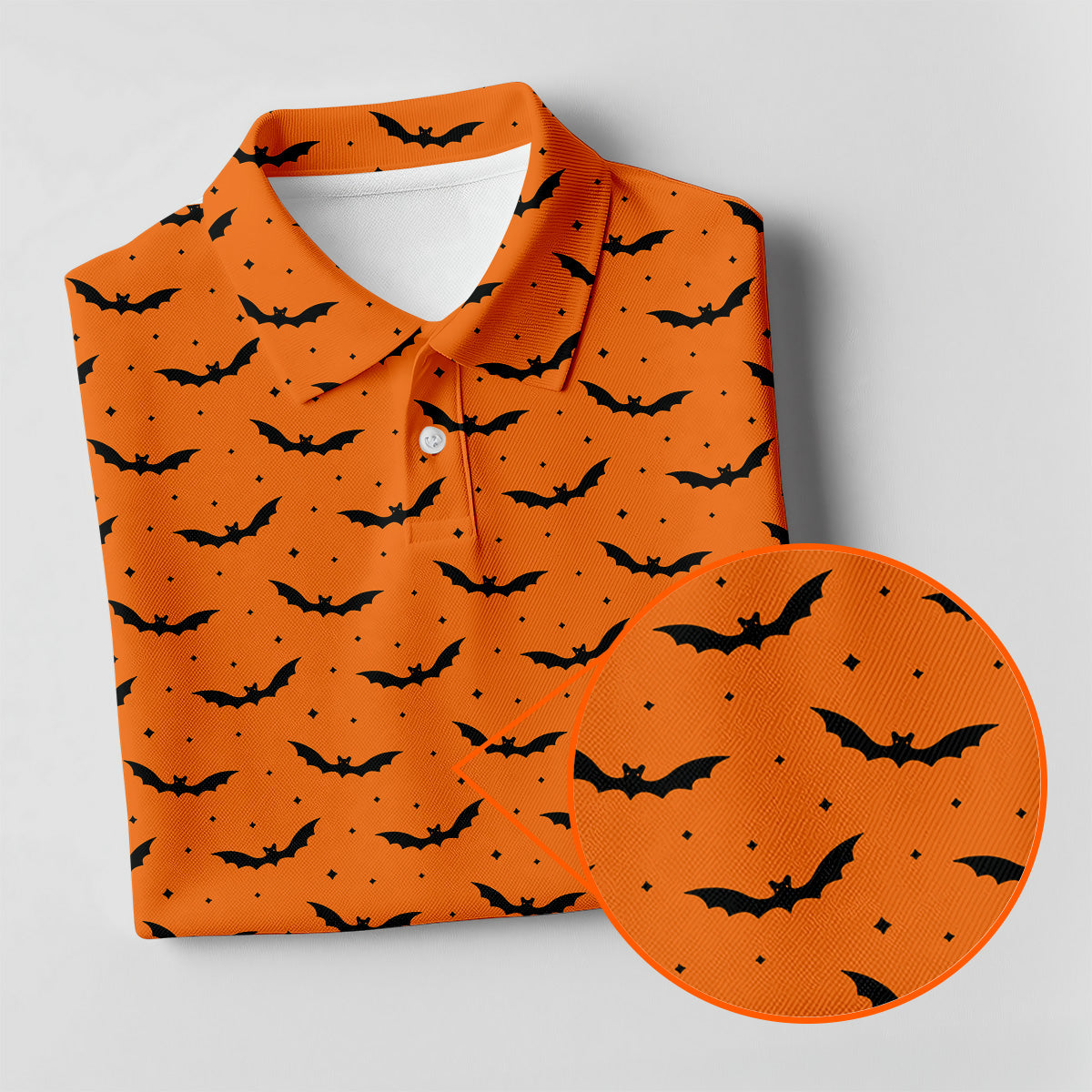 Spooky Bats Orange Halloween Golf Shirt, Polo ShirtFor Men, Golf Gift For Men, Golfing Apparel