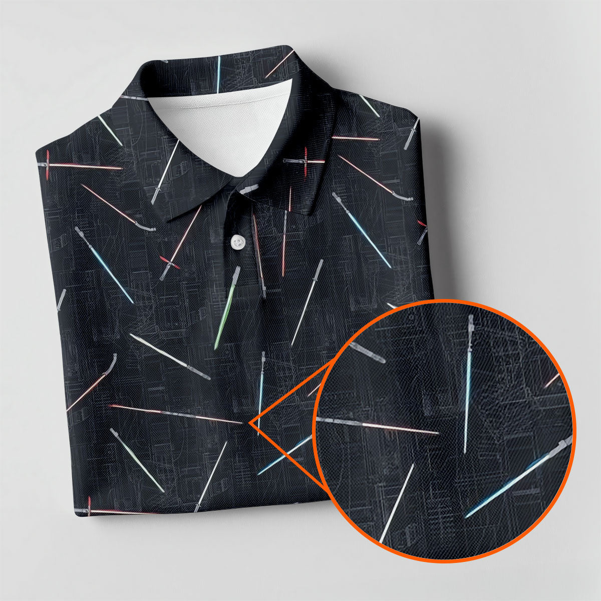 Minimalist Neon Lightsaber Pattern Golf Shirt, Women’s Golf Tops, Performance Golf Shirt
