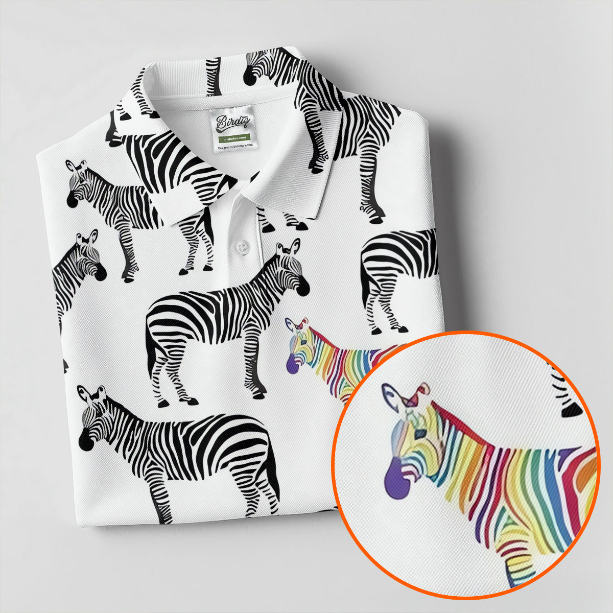 Rainbow Zebra Be Yourself Pride Month Support Golf Tops For Men, LGBT Community Polo Shirt Men